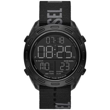 diesel手表北京, Diesel | Men's Digital Crusher Black Nylon Strap Watch 46mm商品图片 