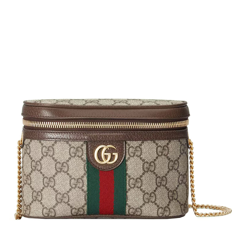 古驰链条包, Gucci | GUCCI/古驰 22新款Ophidia系列 女士乌木色/米色老花印花帆布棕色皮革滚边金扣饰红绿织带细节多功能链条包单肩包手拿包腰包69976596IWG8745商品图片 额外9.5折, 包邮包税, 额外九五折