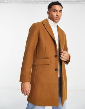 推荐Ben Sherman tailored coat in camel商品