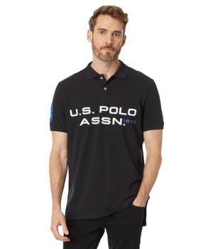 U.S. POLO ASSN. | Short Sleeve Printed Chest Pique Polo Shirt商品图片,4.5折起