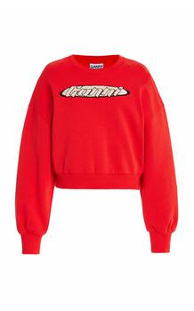 推荐Ganni - Women's Isoli Cotton Sweatshirt - Red - XS - Moda Operandi商品