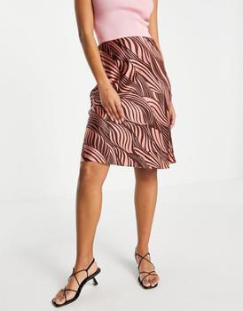 product & Other Stories satin printed above knee skirt in pink image