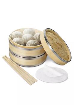商品Bamboo Steamer Basket Set Steamer Liners Chopsticks,商家Belk,价格¥343图片