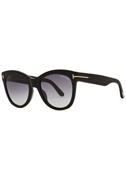 Tom Ford | Wallace black round-frame sunglasses商品图片,