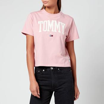 推荐Tommy Jeans Women's Abo Organic Collegiate T-Shirt - Broadway Pink商品