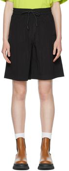 Ganni | Black Recycled Nylon Shorts商品图片,5.3折