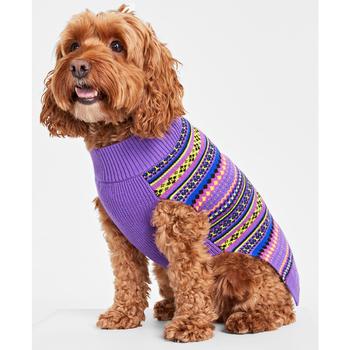 商品Charter Club | Bright Stripe Fair Isle Pet Sweater, Created for Macy's,商家Macy's,价格¥304图片