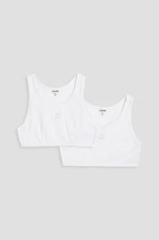 Ganni | Set of two embroidered stretch-cotton jersey bralettes,商家THE OUTNET US,价格¥157