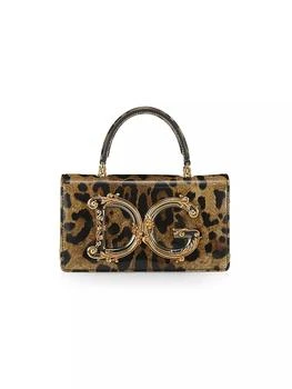 推荐DG Leopard Leather Top-Handle Bag商品