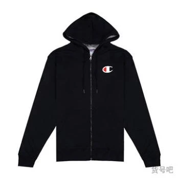 CHAMPION | CHAMPION 男士胸前“C”logo+草写logo纯色加绒连帽卫衣 GF91H-586200-BKC 满$1享9.6折, 包邮包税, 满折