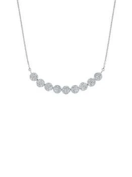 Saks Fifth Avenue | 14K White Gold & 1.35 TCW Curved Bar Necklace,商家Saks OFF 5TH,价格¥23821