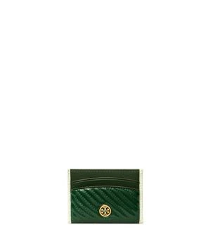 Tory Burch | Robinson Patent Puffy Quilted Card Case,商家Zappos,价格¥734