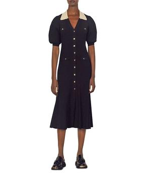 sandeo, Sandro | Lauralie Collared Midi Dress商品图片 独家减免邮费