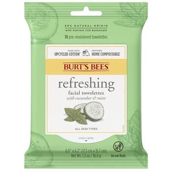 Burt's Bees | Refreshing Facial Cleanser and Makeup Remover Towelettes for All Skin Types Cucumber and Mint,商家Walgreens,价格¥29