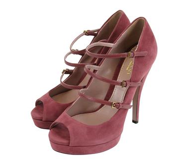 古驰高帮鞋, Gucci | Gucci Women's Tibet Red Suede High Heel Platform Pump 309983 6414商品图片 4.6折, 满$250减$20, 满减