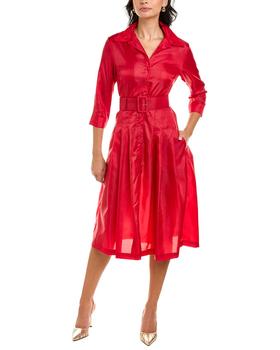 samantha sung, SAMANTHA SUNG | Samantha Sung Audrey 3 Silk Shirtdress商品图片 3.5折