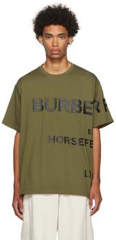 burberry t恤, Burberry | 绿色 Horseferry T 恤商品图片 