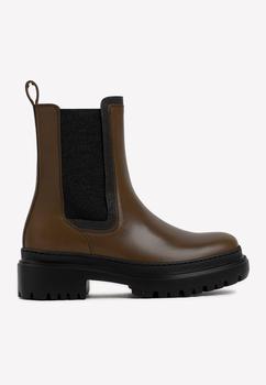 商品Brunello Cucinelli | Leather Elastic Ankle Boots,商家Thahab,价格¥6653图片