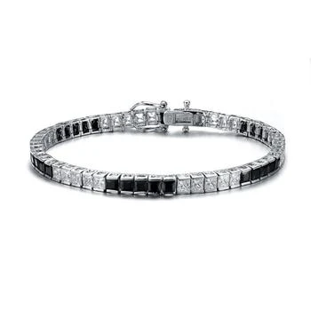 Genevive | Sterling Silver White Gold Plated with Colored Cubic Zirconia 5x5 Accent Bracelet,商家Premium Outlets,价格¥702