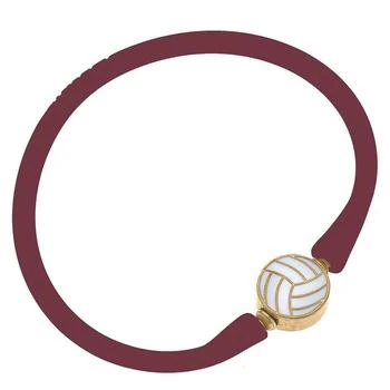 Canvas Style | Enamel Volleyball Silicone Bali Bracelet In Burgundy,商家Verishop,价格¥213