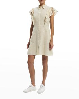 推荐Nova Button-Front Eyelet Ruffle Dress商品