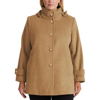 Ralph Lauren | Women's Plus Size Hooded Button-Front Coat, Created for Macys商品图片,3.9折