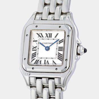 卡地亚手表北京, [二手商品] Cartier | Cartier White Stainless Steel Panthere De Cartier WSPN0006 Quartz Women's Wristwatch 22 mm商品图片 7.5折