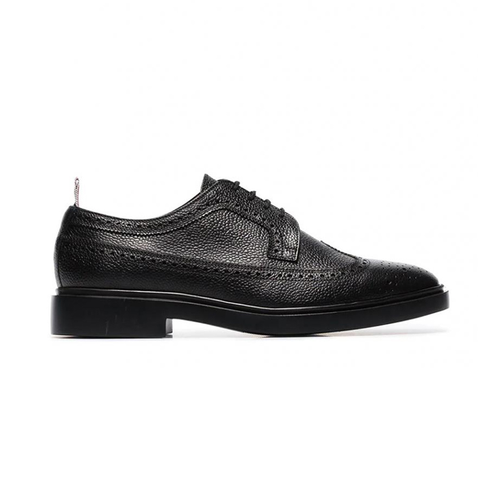 thom browne鞋低帮鞋, Thom Browne | THOM BROWNE 黑色男士系带鞋 MFD002H-00198-001商品图片 独家减免邮费