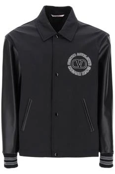 推荐Varsity jacket with leather sleeves商品