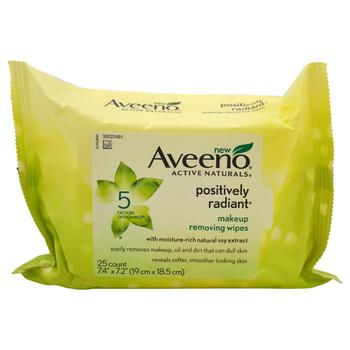 商品Positively Radiant Makeup Removing Wipes by Aveeno for Women - 25 Count Wipes,商家Jomashop,价格¥66图片