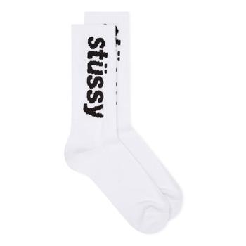 推荐Stussy Helvetica Socks - White / Black商品