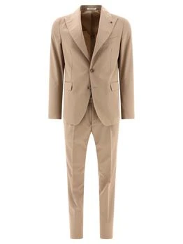 TAGLIATORE | Wool-Blend Single-Breasted Suit Suits Brown,商家Wanan Luxury,价格¥3066