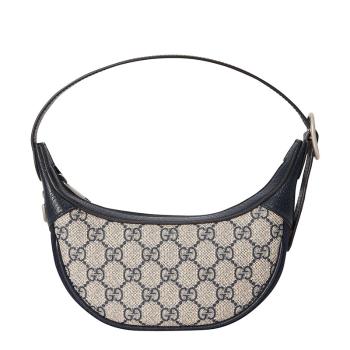Gucci | 【预售3-7天】Gucci/古驰 22春夏新款Ophidia系列 女士迷你米色/蓝色提花帆布红蓝织带双G老花腋下包 65855196IWN4076商品图片,7.9折, 包邮包税