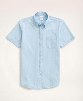 Brooks Brothers | Regent Regular-Fit Short-Sleeve Chambray Sport Shirt商品图片,3.7折