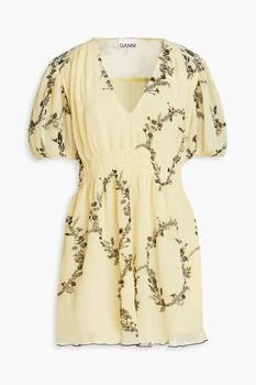 Ganni | Floral-print plissé-georgette mini dress 4.5折×额外9.5折, 额外九五折