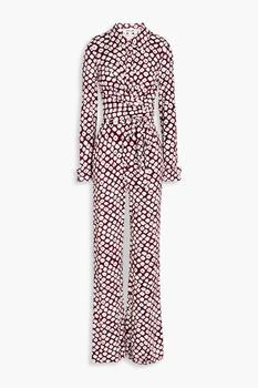 Diane von Furstenberg | Michelle wrap-effect printed jersey jumpsuit,商家THE OUTNET US,价格¥1192