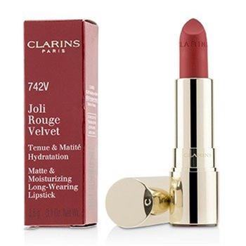 娇韵诗口红, Clarins | Clarins 218938 0.1 oz Joli Rouge Velvet Matte & Moisturizing Long Wearing Lipstick, No.742V Joil Rouge商品图片 9.7折