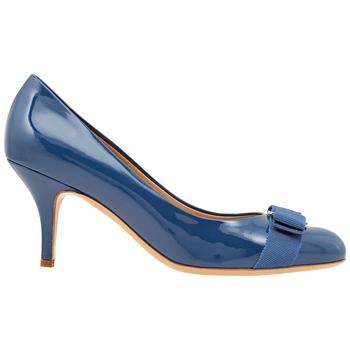 菲拉格慕女鞋, Salvatore Ferragamo | Ladies Blue Patent Leather Vara Bow Pump Shoe商品图片 4.1折