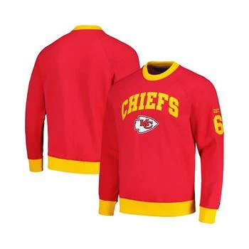 Tommy Hilfiger | Men's Red, Gold Kansas City Chiefs Reese Raglan Tri-Blend Pullover Sweatshirt 7.9折, 独家减免邮费