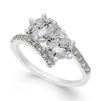 Charter Club | Fine Silver Plate Cubic Zirconia 2-Stone Ring, Created for Macy's 3.9折