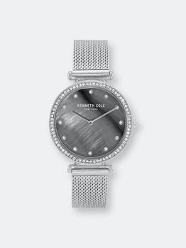 推荐Kenneth Cole Women's Mother-Of Pearl Mesh KC50927001 Silver Stainless-Steel Quartz Dress Watch Silver (Grey) ONE SIZE商品