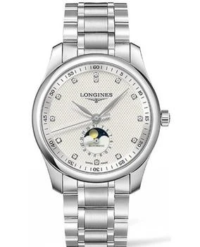 推荐Longines Master Collection Moonphase Silver Dial Diamond Stainless Steel Men's Watch L2.909.4.77.6商品