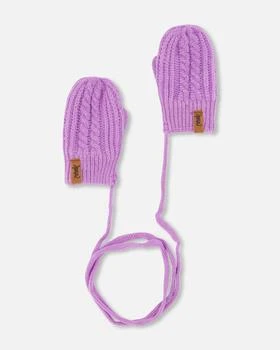 Deux par Deux | Baby Knitted Mittens With String Orchid,商家Premium Outlets,价格¥83