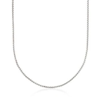 Ross-Simons 1.2mm 14kt White Gold Wheat Chain Necklace