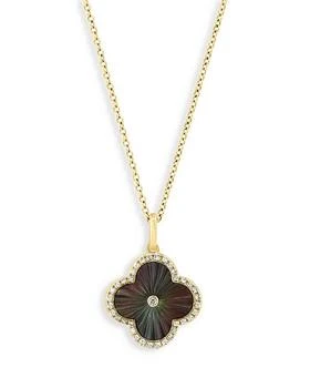 Bloomingdale's | Mother of Pearl & Diamond Clover Pendant Necklace in 14K Yellow Gold, 18",商家Bloomingdale's,价格¥13469