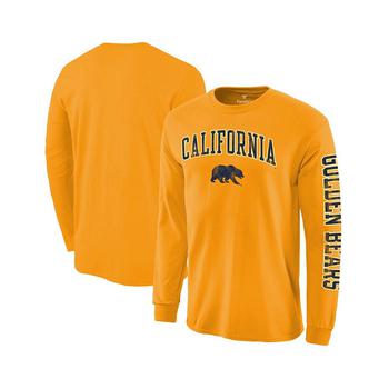 Fanatics | Men's Branded Gold Cal Bears Distressed Arch Over Logo Long Sleeve Hit T-shirt商品图片,7.8折
