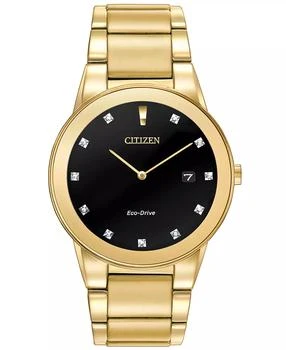 Citizen | Men's Eco-Drive Axiom Diamond Accent Gold-Tone Stainless Steel Bracelet Watch 40mm AU1062-56G,商家Macy's,价格¥2669