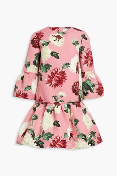 product Fluted floral-print taffeta mini dress image