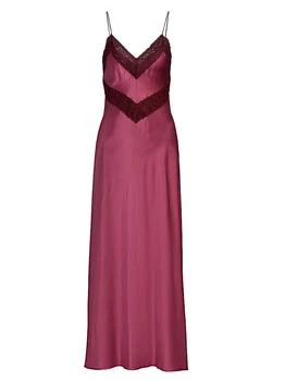 LOVESHACKFANCY | Lace-Trim Silk Maxi Dress,商家Saks Fifth Avenue,价格¥5126