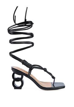 推荐Cassino Thong Lace Up Chain Heel Sandal商品